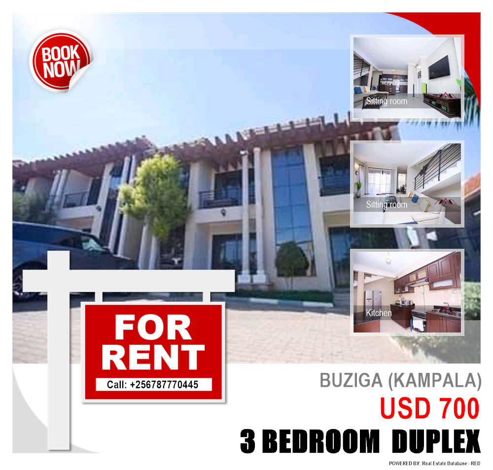 3 bedroom Duplex  for rent in Buziga Kampala Uganda, code: 96331