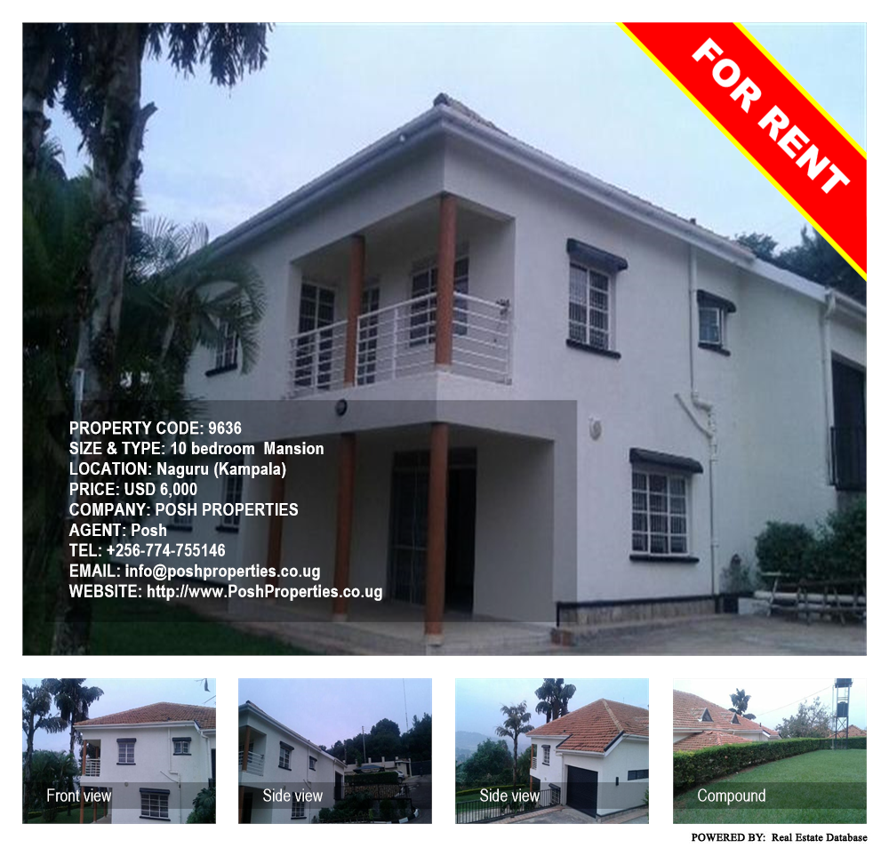 10 bedroom Mansion  for rent in Naguru Kampala Uganda, code: 9636