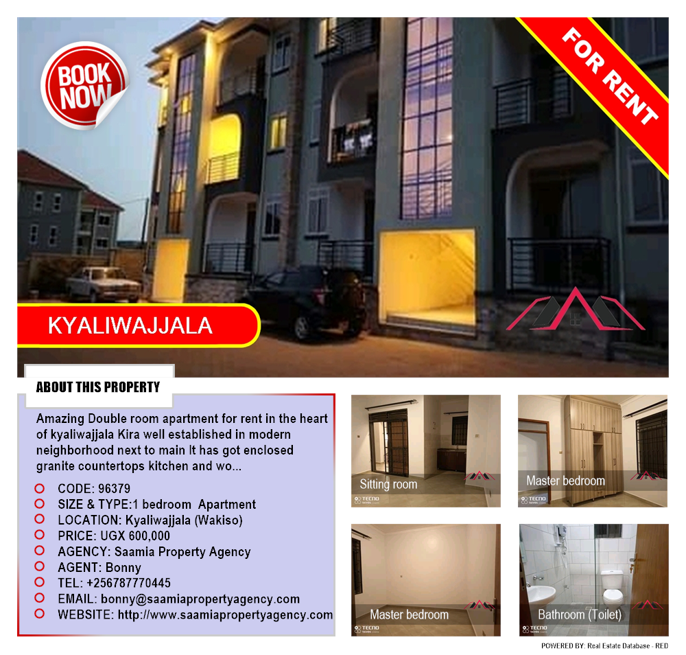 1 bedroom Apartment  for rent in Kyaliwajjala Wakiso Uganda, code: 96379