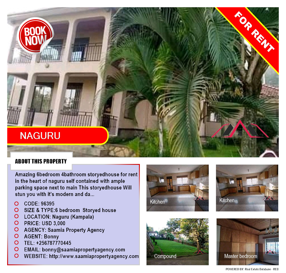 6 bedroom Storeyed house  for rent in Naguru Kampala Uganda, code: 96395