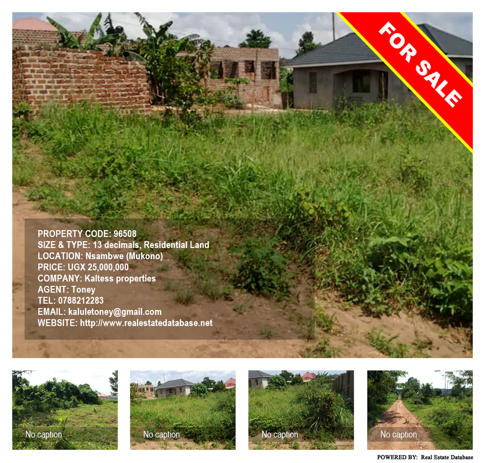 Residential Land  for sale in Nsambwe Mukono Uganda, code: 96508