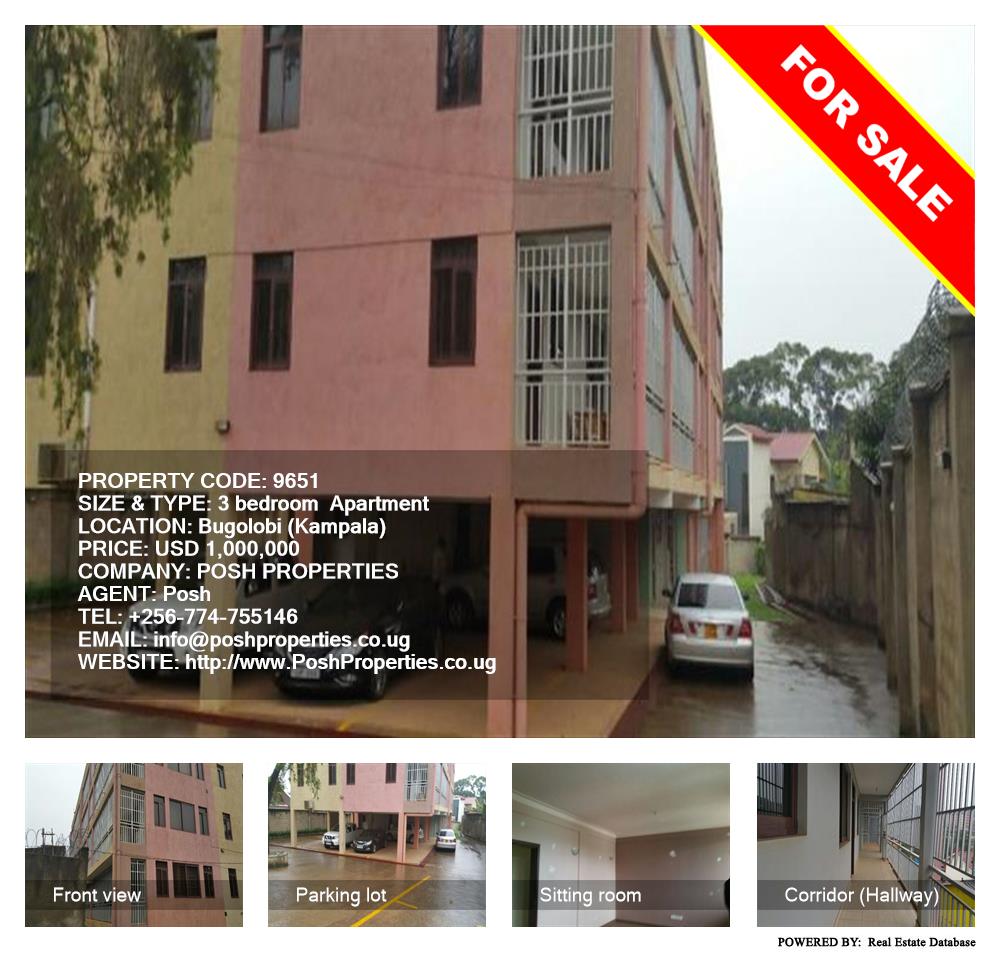 3 bedroom Apartment  for sale in Bugoloobi Kampala Uganda, code: 9651