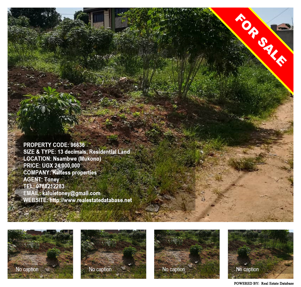 Residential Land  for sale in Nsambwe Mukono Uganda, code: 96636