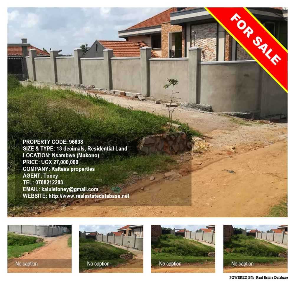 Residential Land  for sale in Nsambwe Mukono Uganda, code: 96638