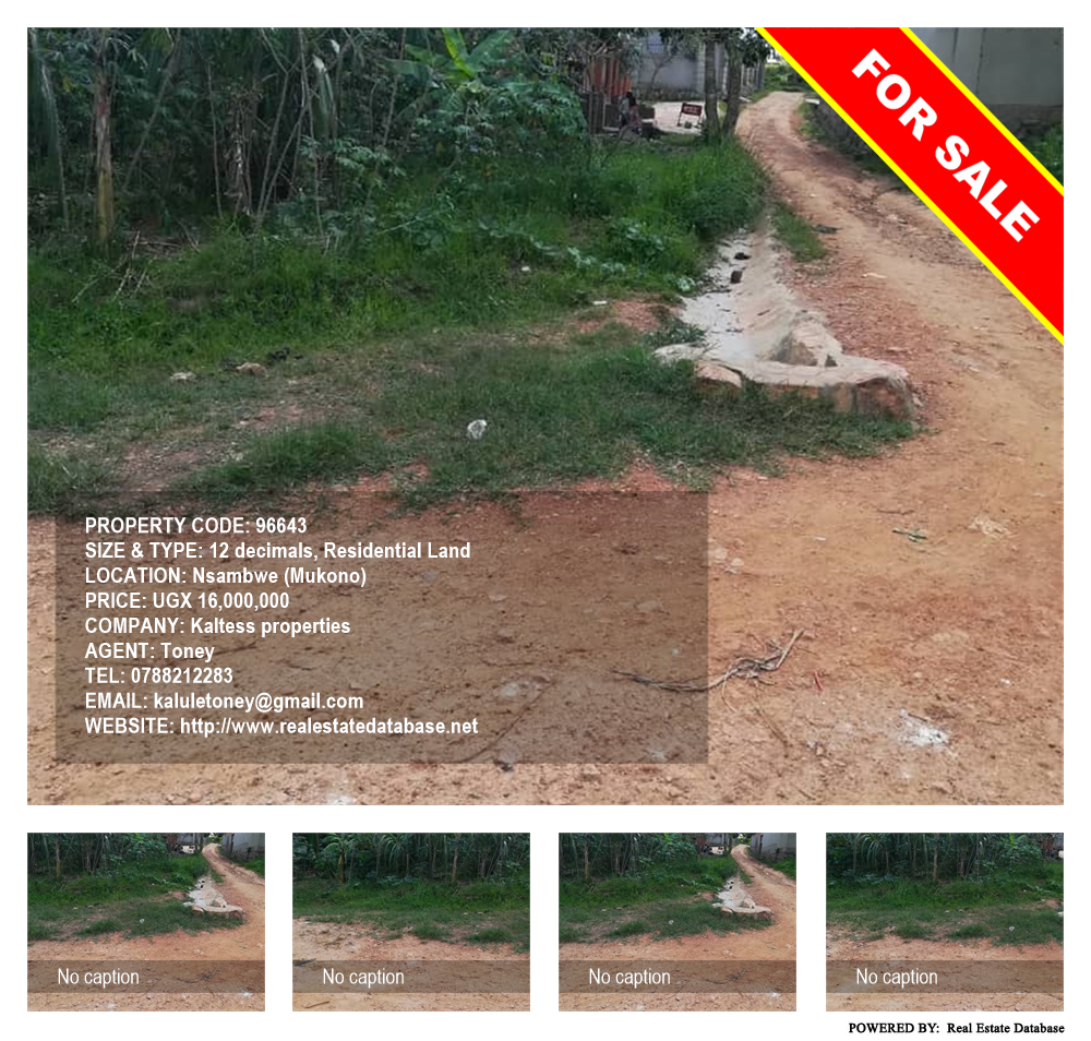 Residential Land  for sale in Nsambwe Mukono Uganda, code: 96643