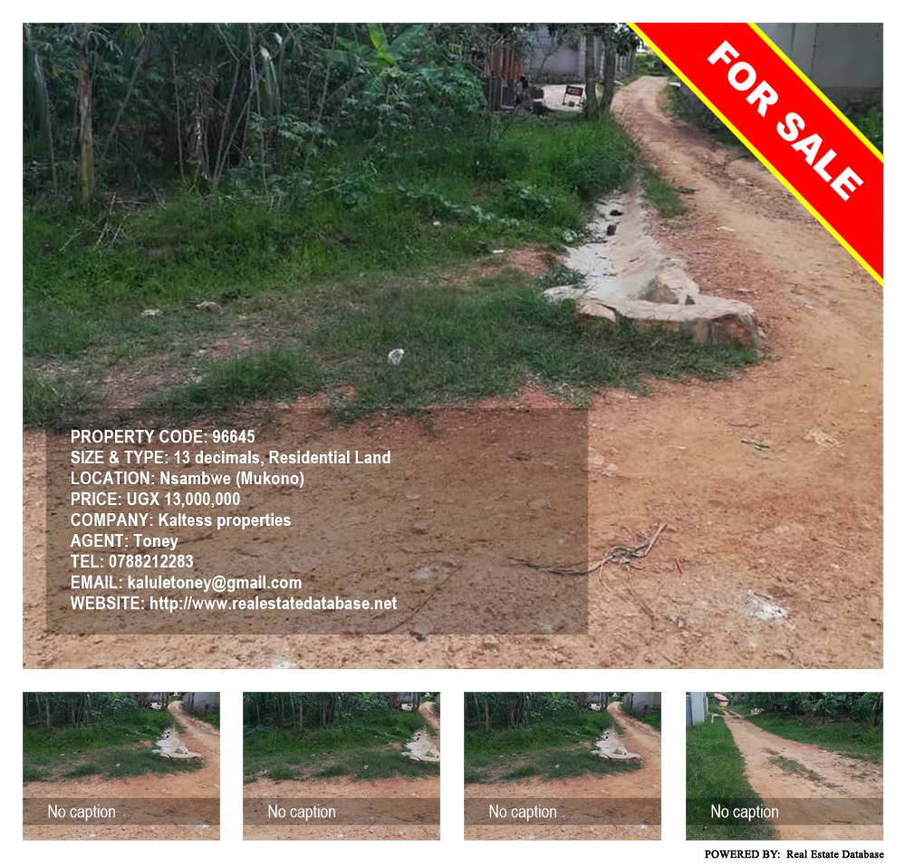 Residential Land  for sale in Nsambwe Mukono Uganda, code: 96645