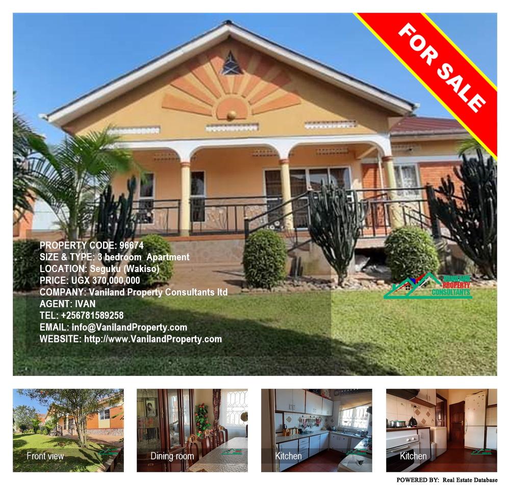 3 bedroom Apartment  for sale in Seguku Wakiso Uganda, code: 96674