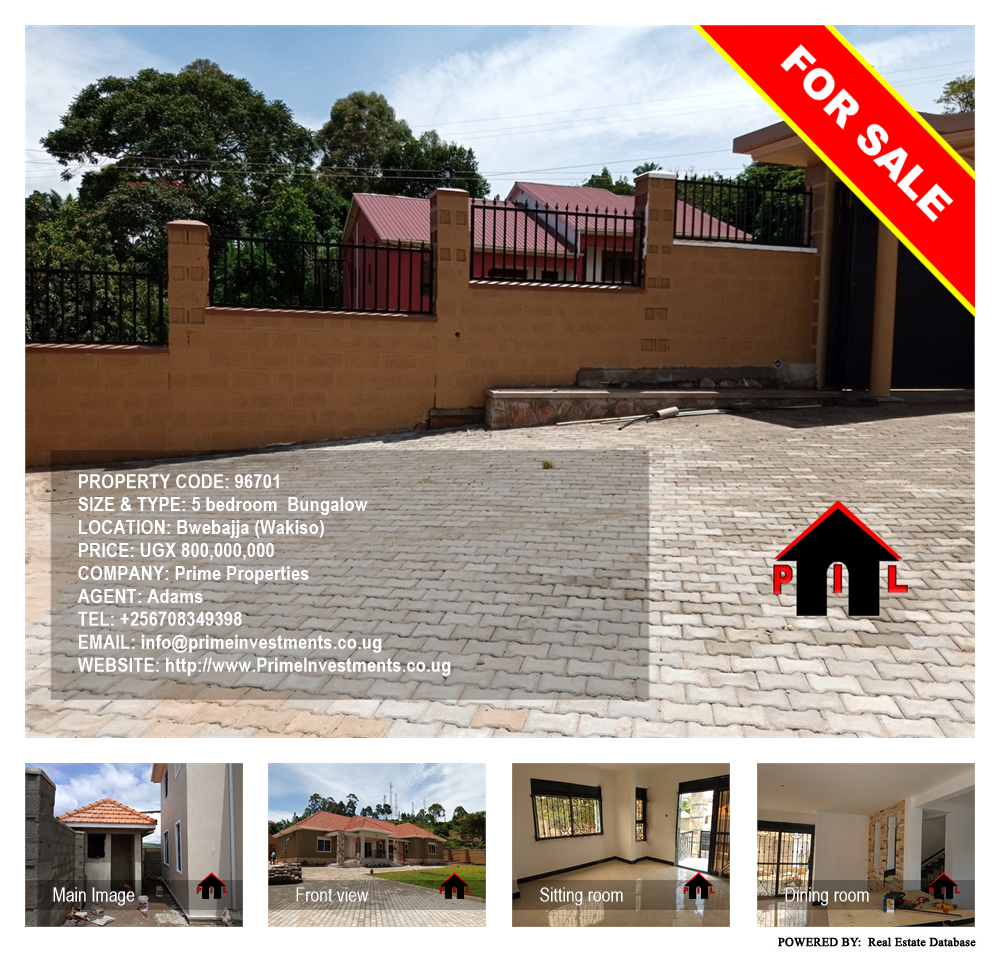 5 bedroom Bungalow  for sale in Bwebajja Wakiso Uganda, code: 96701