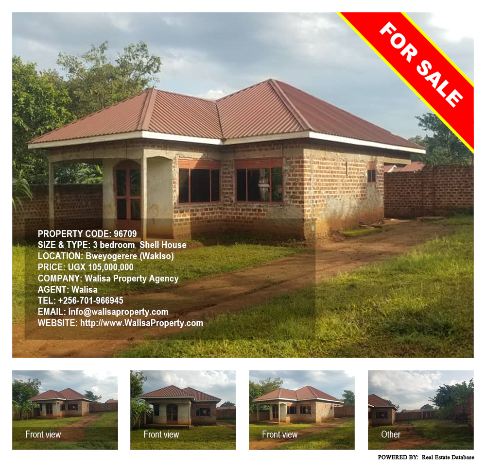 3 bedroom Shell House  for sale in Bweyogerere Wakiso Uganda, code: 96709