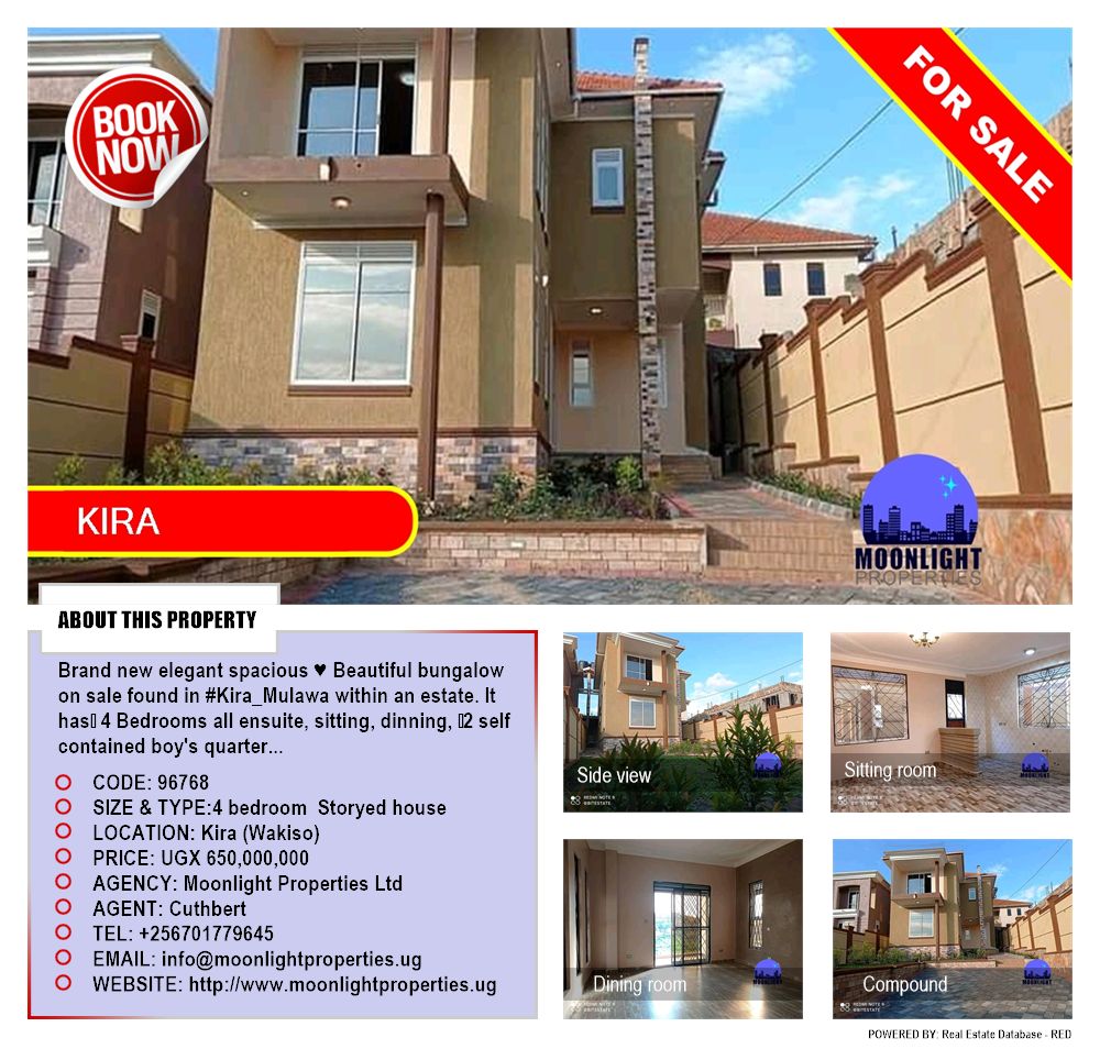4 bedroom Storeyed house  for sale in Kira Wakiso Uganda, code: 96768