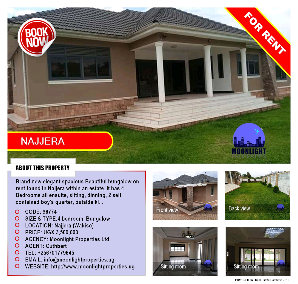 4 bedroom Bungalow  for rent in Najjera Wakiso Uganda, code: 96774