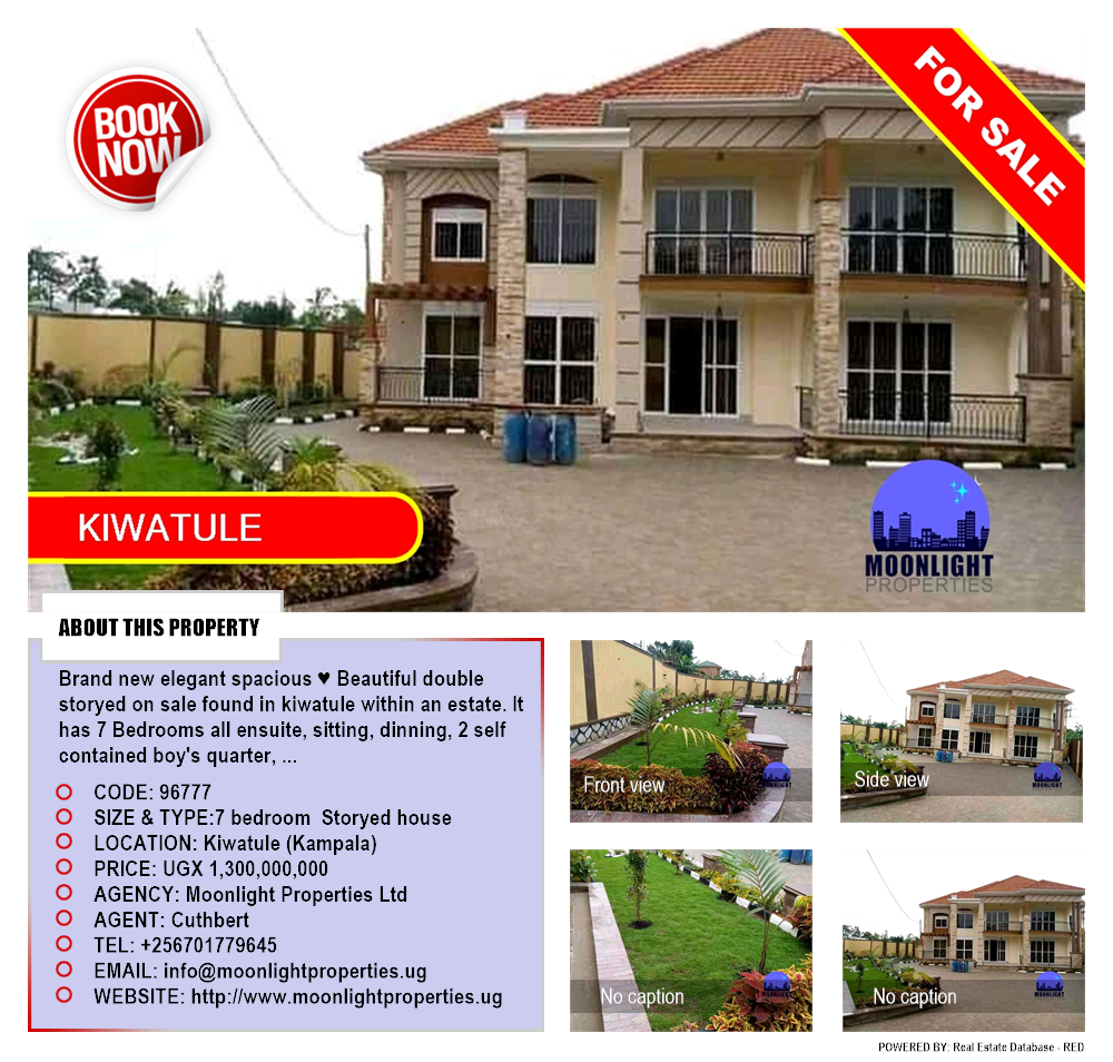 7 bedroom Storeyed house  for sale in Kiwaatule Kampala Uganda, code: 96777