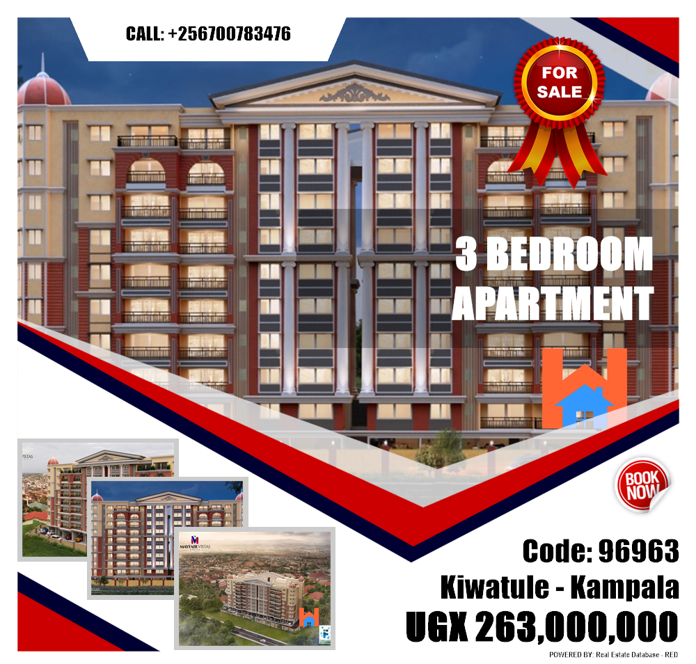 3 bedroom Apartment  for sale in Kiwaatule Kampala Uganda, code: 96963