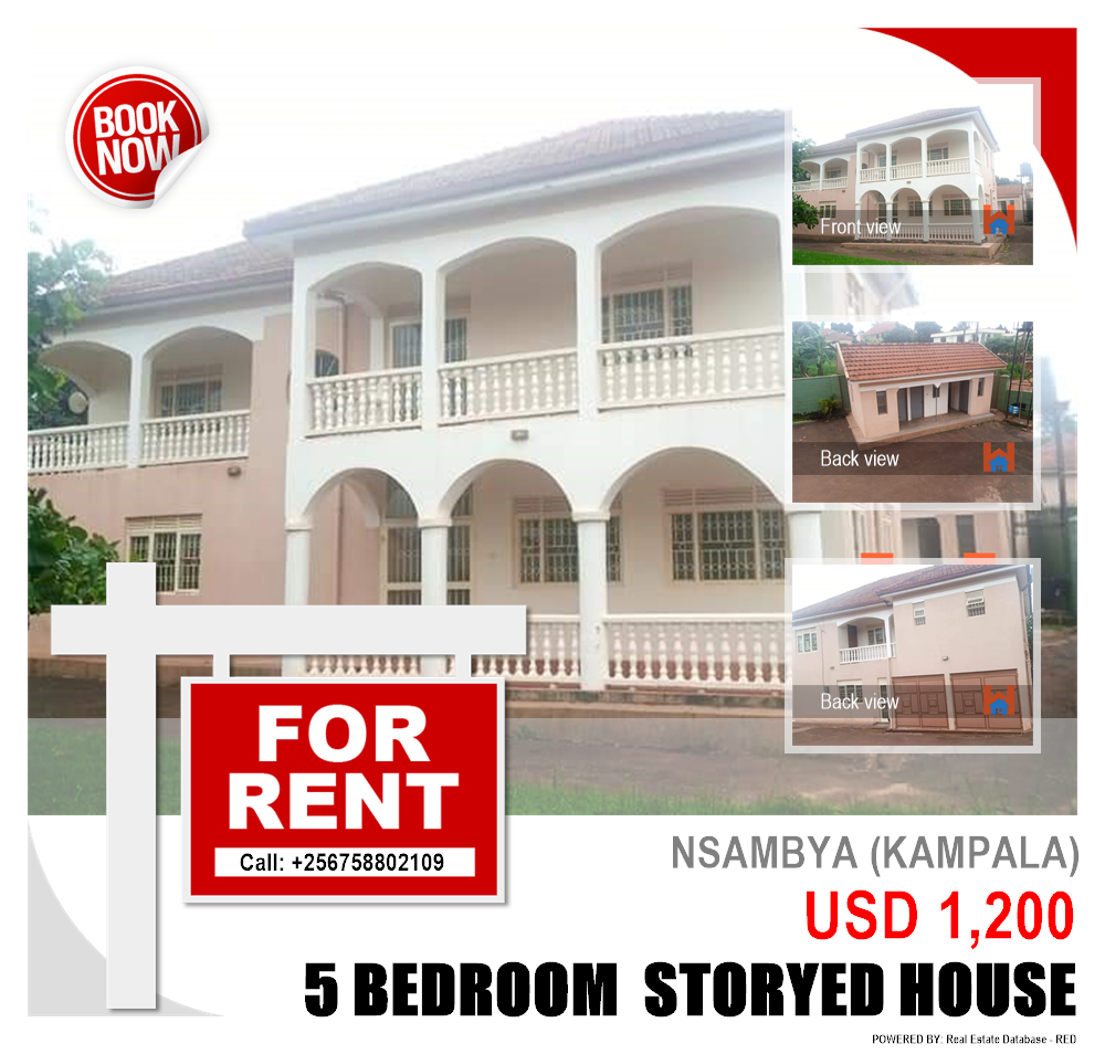 5 bedroom Storeyed house  for rent in Nsambya Kampala Uganda, code: 96965