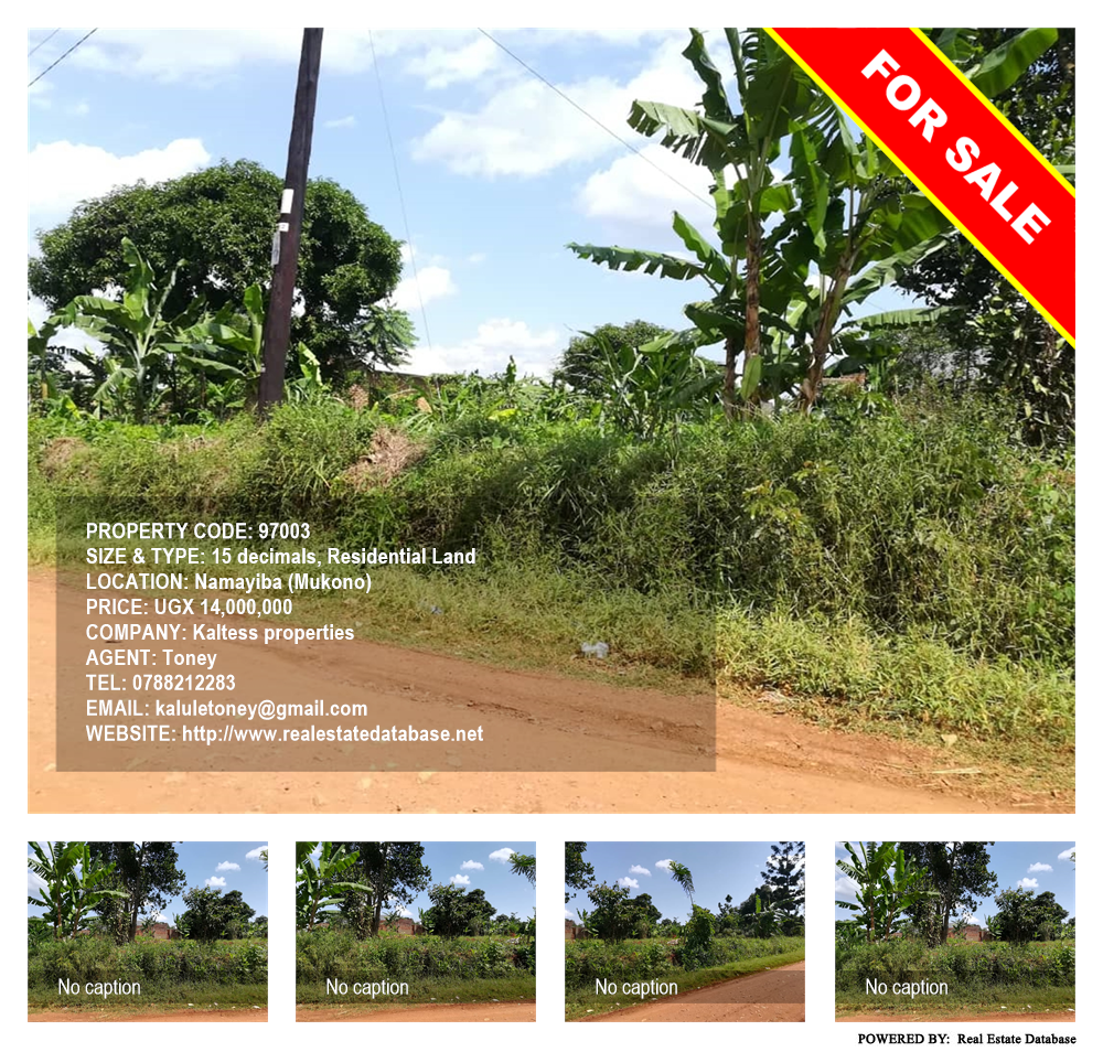 Residential Land  for sale in Namayiba Mukono Uganda, code: 97003