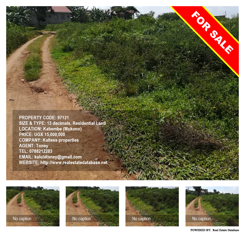 Residential Land  for sale in Kabembe Mukono Uganda, code: 97121