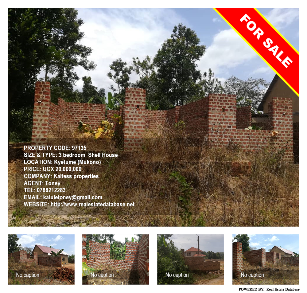 3 bedroom Shell House  for sale in Kyetume Mukono Uganda, code: 97135