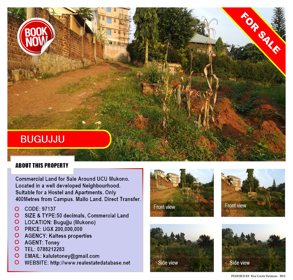 Commercial Land  for sale in Bugujju Mukono Uganda, code: 97137