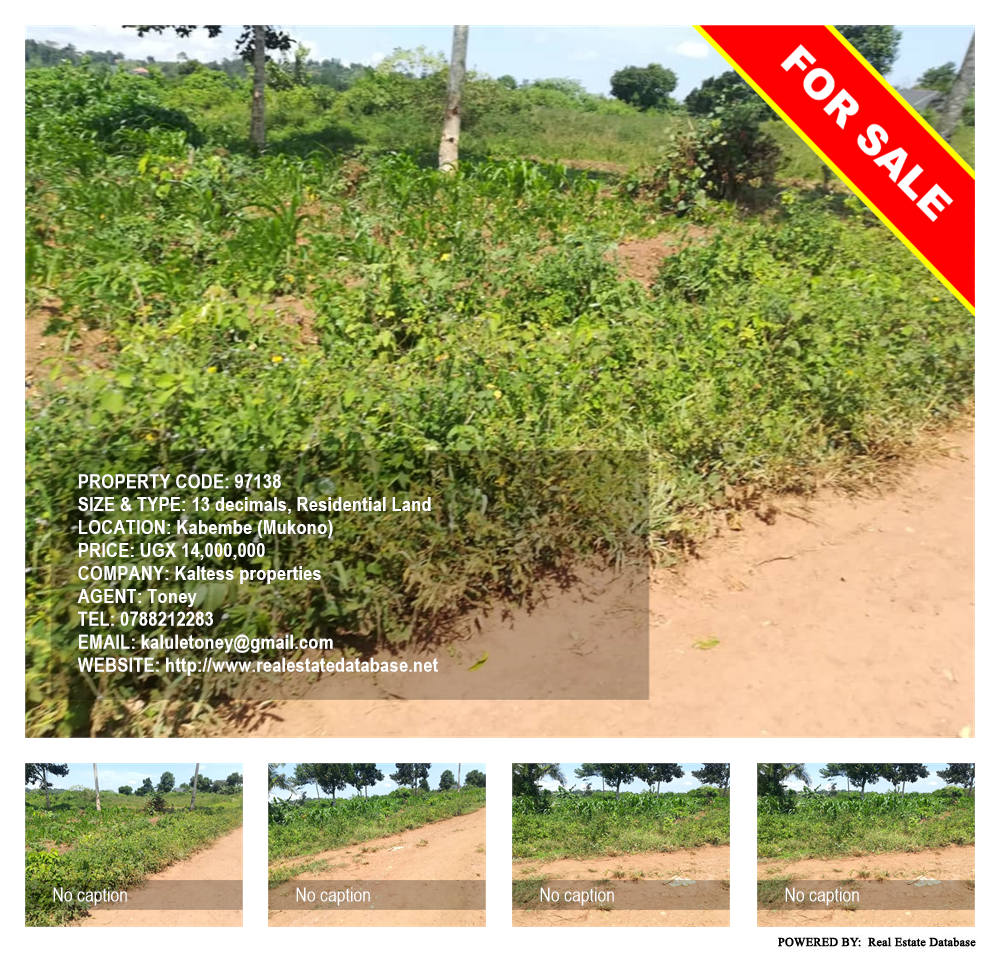 Residential Land  for sale in Kabembe Mukono Uganda, code: 97138