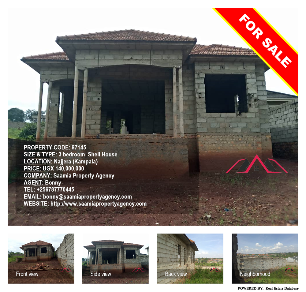 3 bedroom Shell House  for sale in Najjera Kampala Uganda, code: 97145