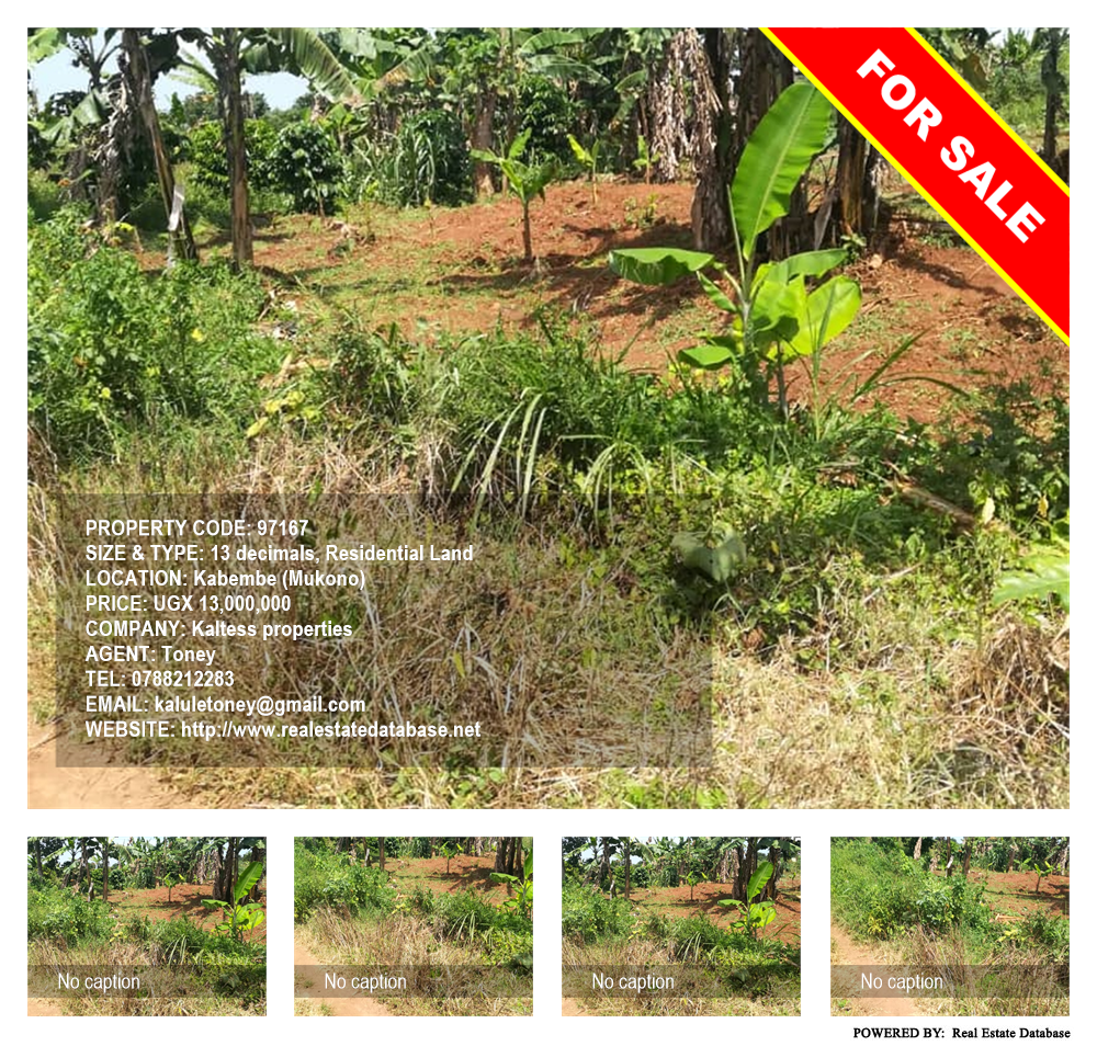 Residential Land  for sale in Kabembe Mukono Uganda, code: 97167