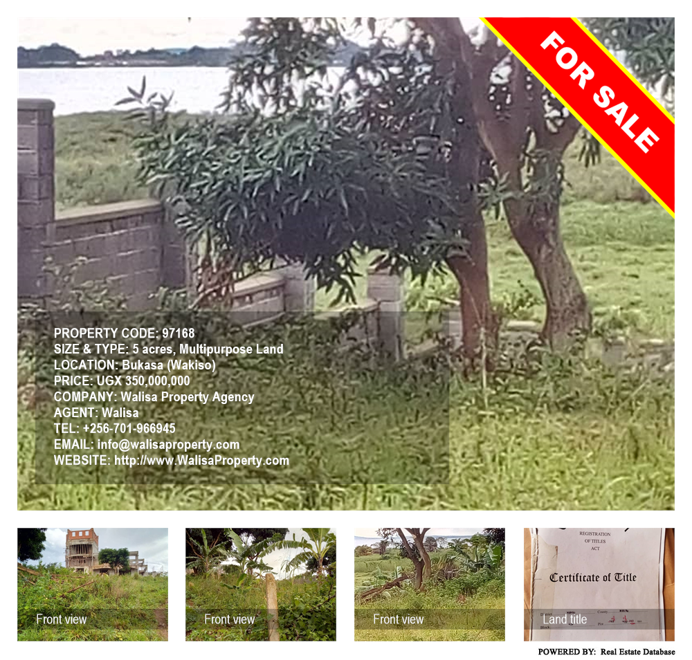 Multipurpose Land  for sale in Bukasa Wakiso Uganda, code: 97168