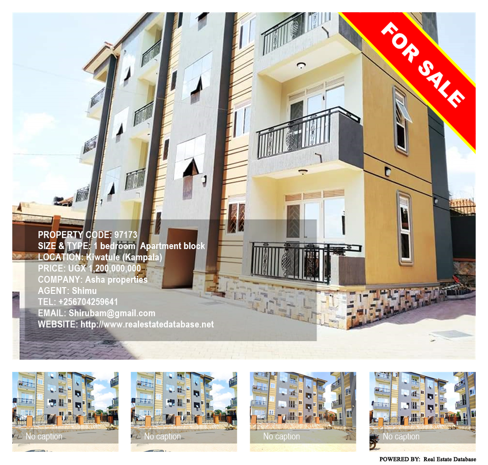 1 bedroom Apartment block  for sale in Kiwaatule Kampala Uganda, code: 97173