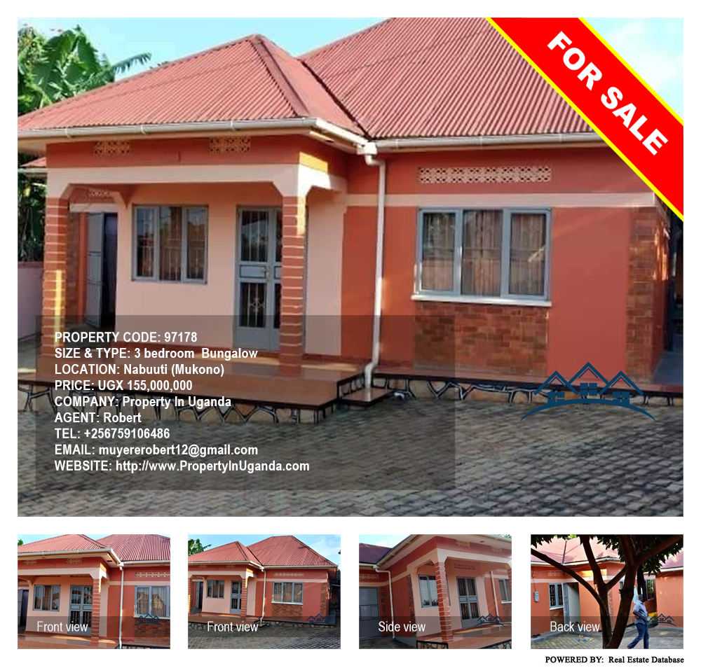 3 bedroom Bungalow  for sale in Nabuuti Mukono Uganda, code: 97178