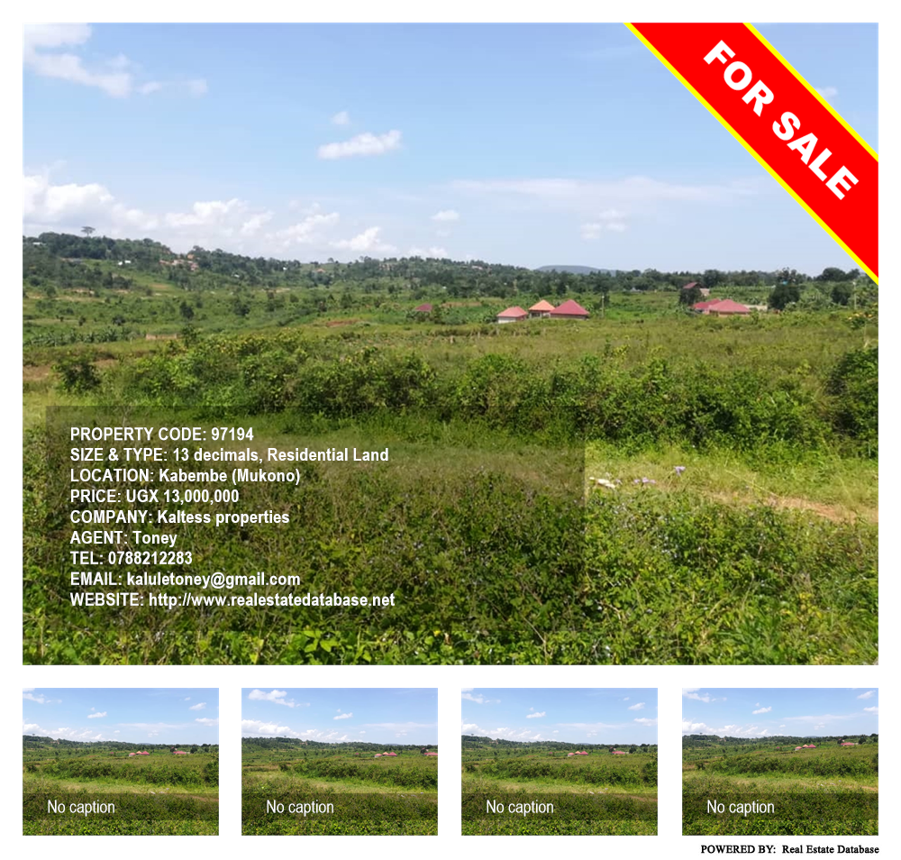 Residential Land  for sale in Kabembe Mukono Uganda, code: 97194