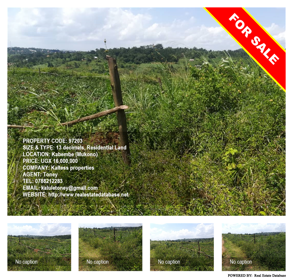 Residential Land  for sale in Kabembe Mukono Uganda, code: 97203