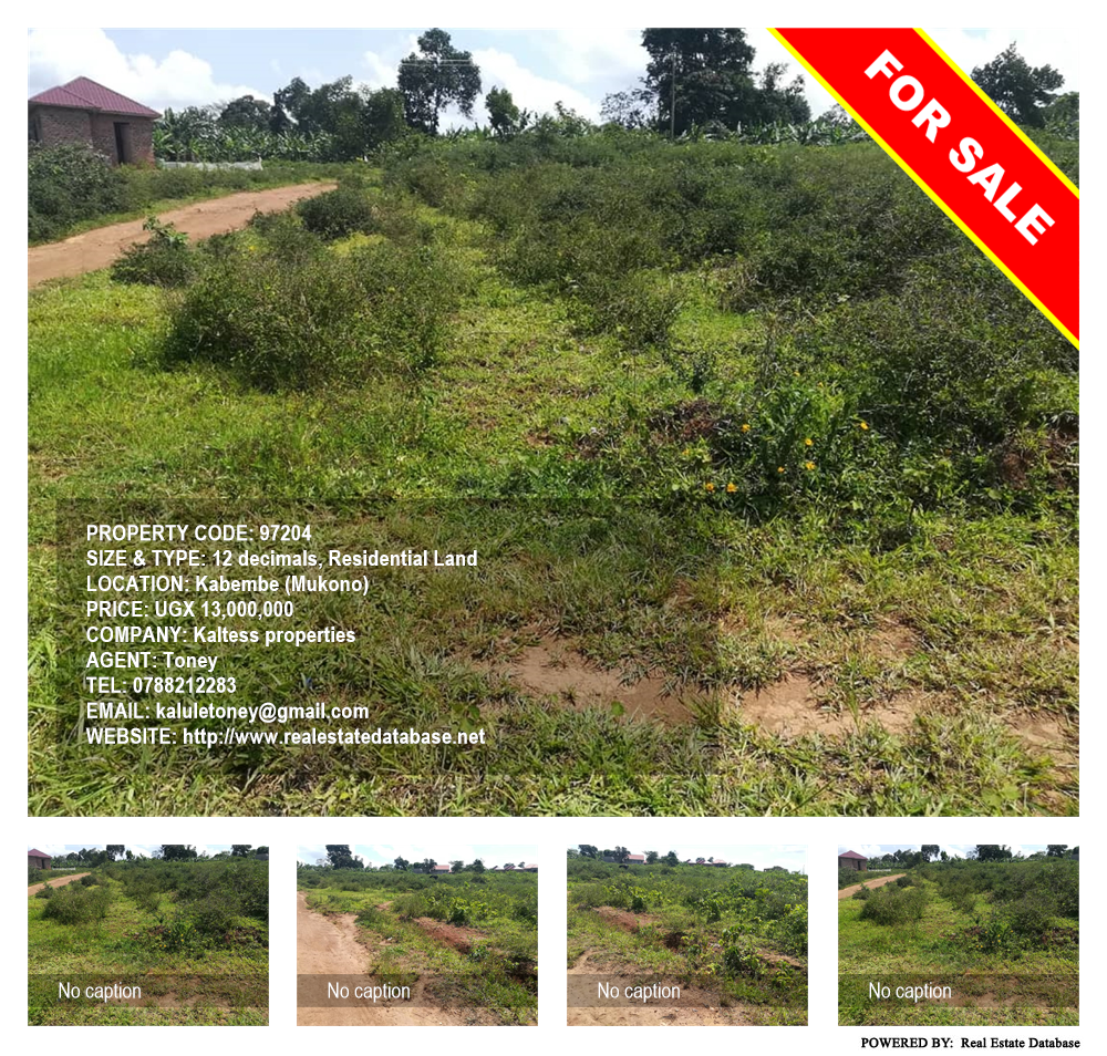Residential Land  for sale in Kabembe Mukono Uganda, code: 97204