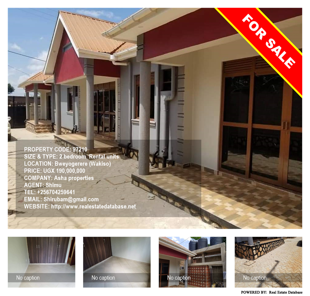 2 bedroom Rental units  for sale in Bweyogerere Wakiso Uganda, code: 97210
