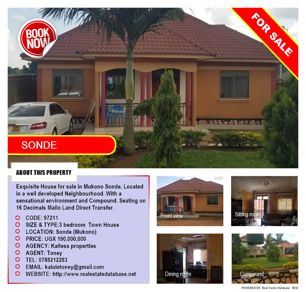 3 bedroom Town House  for sale in Sonde Mukono Uganda, code: 97211