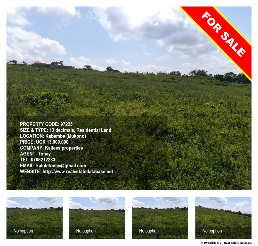 Residential Land  for sale in Kabembe Mukono Uganda, code: 97223