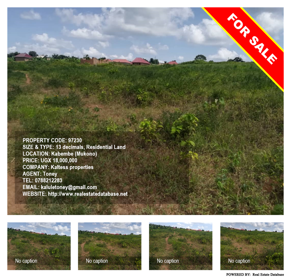 Residential Land  for sale in Kabembe Mukono Uganda, code: 97230