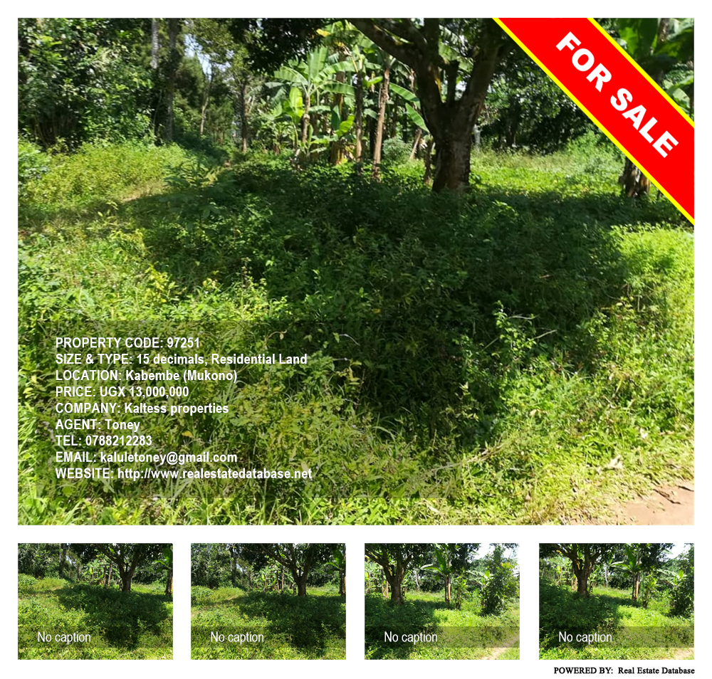 Residential Land  for sale in Kabembe Mukono Uganda, code: 97251