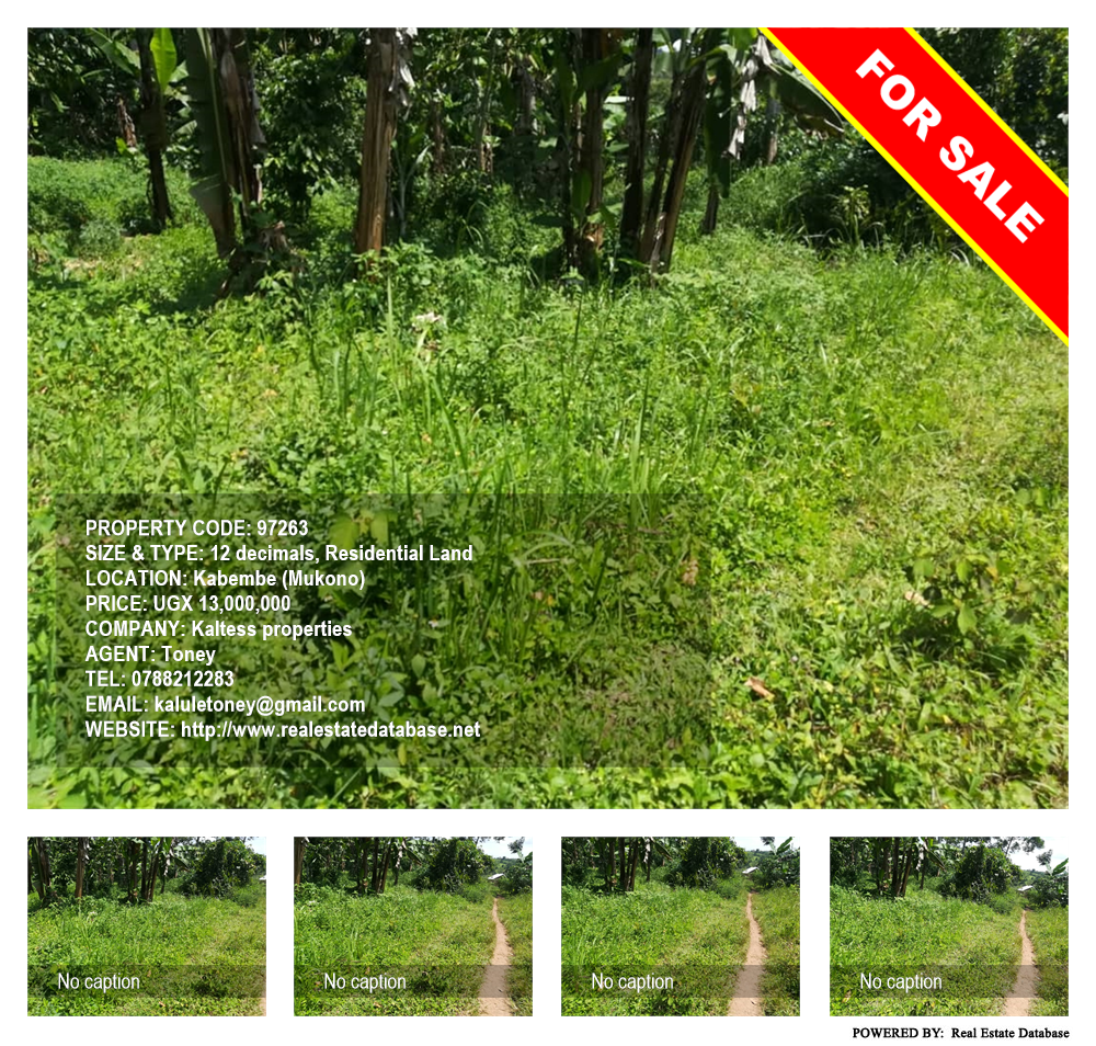 Residential Land  for sale in Kabembe Mukono Uganda, code: 97263