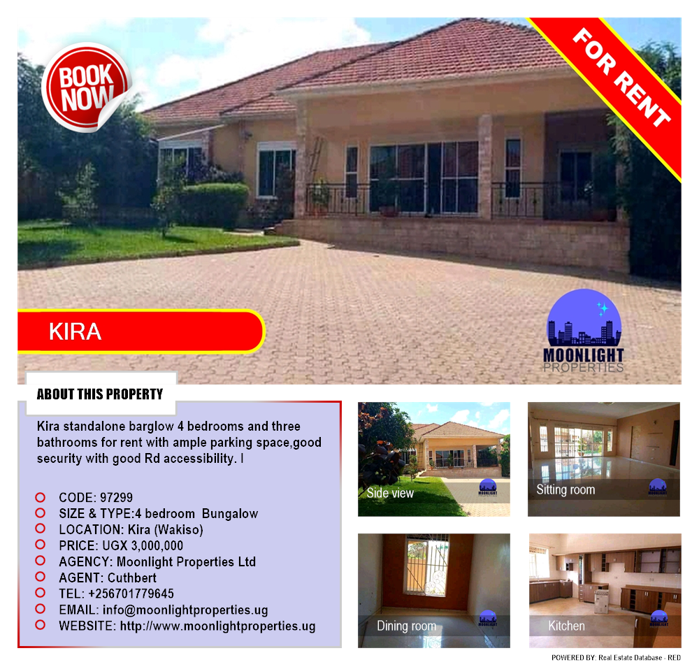 4 bedroom Bungalow  for rent in Kira Wakiso Uganda, code: 97299