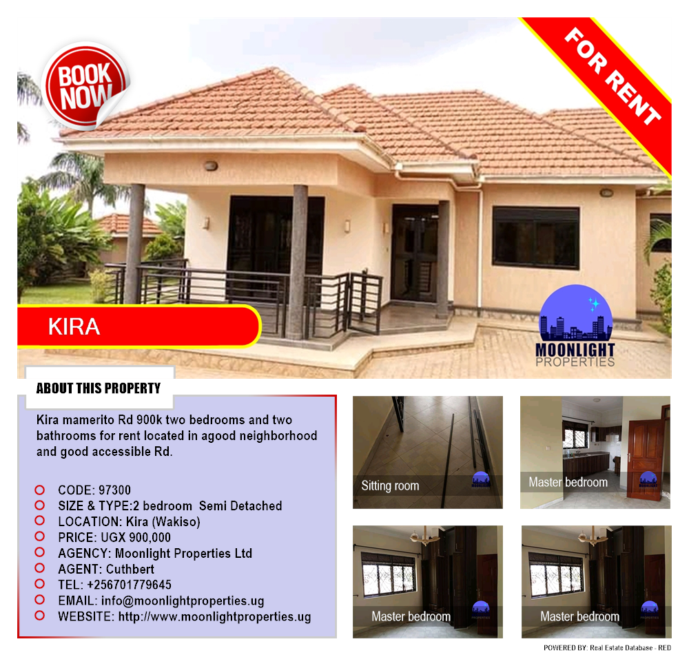 2 bedroom Semi Detached  for rent in Kira Wakiso Uganda, code: 97300
