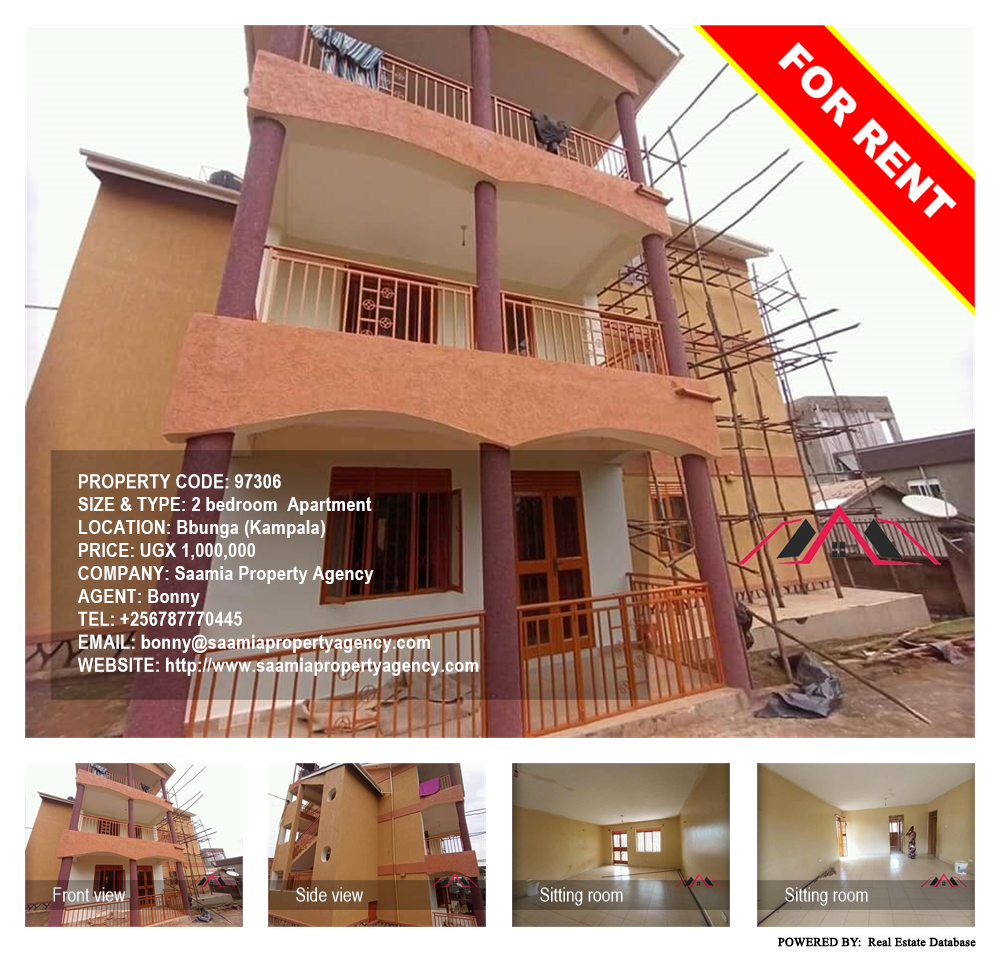 2 bedroom Apartment  for rent in Bbunga Kampala Uganda, code: 97306