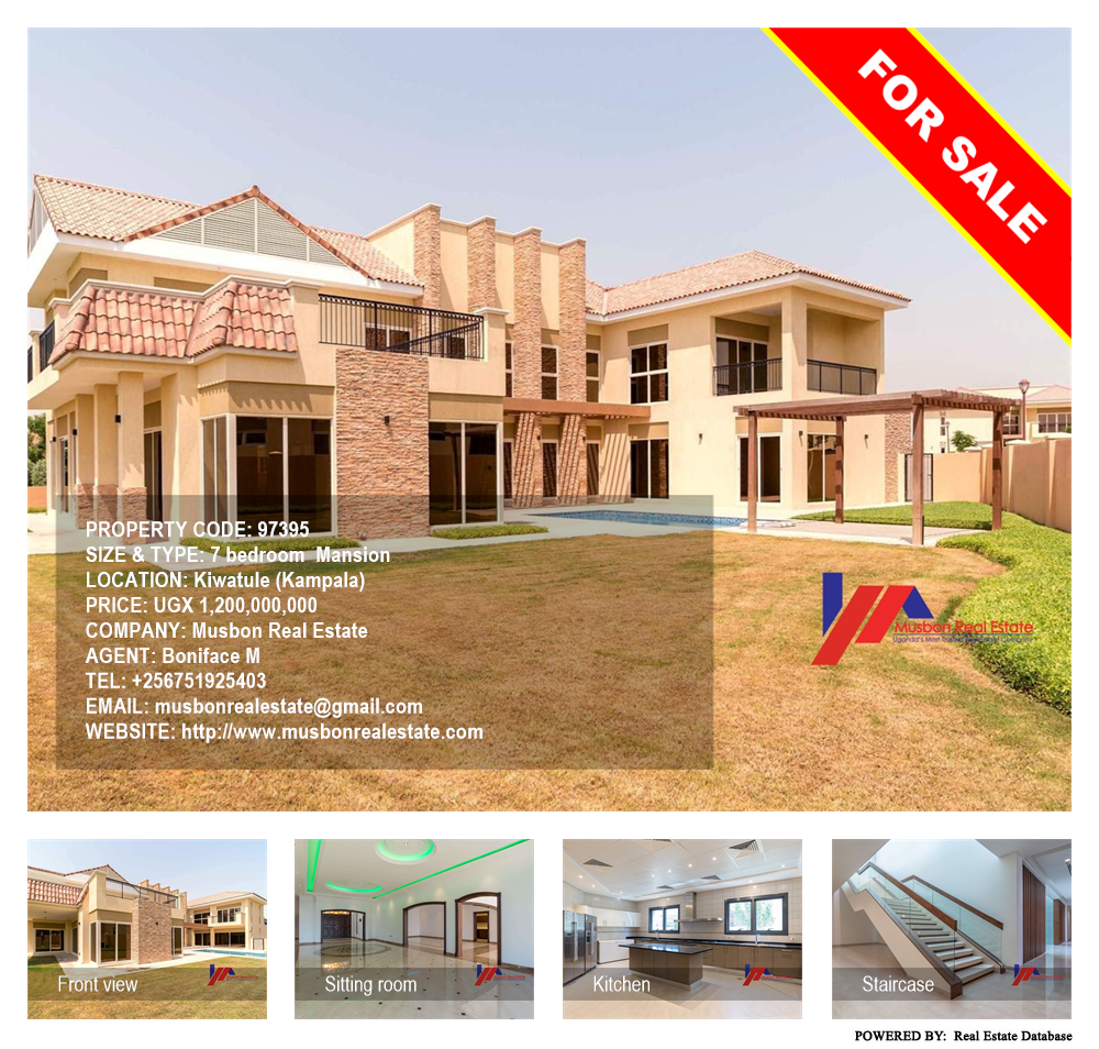 7 bedroom Mansion  for sale in Kiwaatule Kampala Uganda, code: 97395