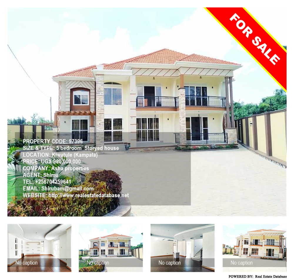 5 bedroom Storeyed house  for sale in Kiwaatule Kampala Uganda, code: 97396