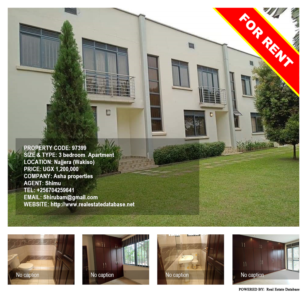 3 bedroom Apartment  for rent in Najjera Wakiso Uganda, code: 97399