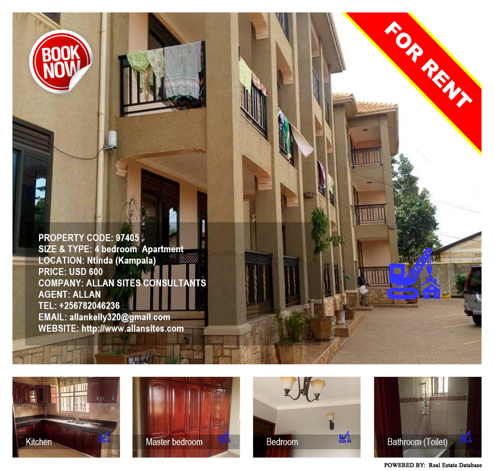 4 bedroom Apartment  for rent in Ntinda Kampala Uganda, code: 97405