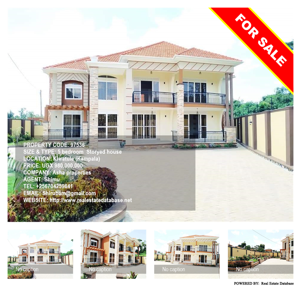 5 bedroom Storeyed house  for sale in Kiwaatule Kampala Uganda, code: 97536