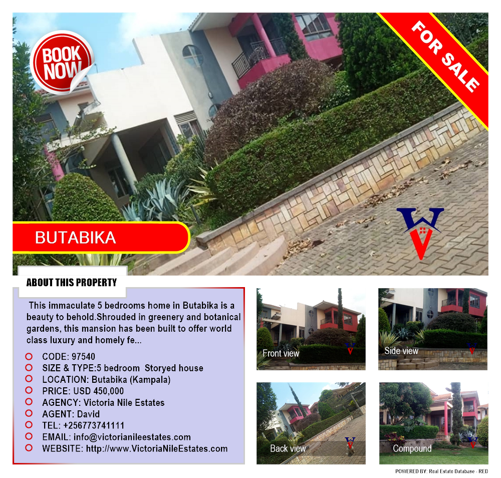5 bedroom Storeyed house  for sale in Butabika Kampala Uganda, code: 97540