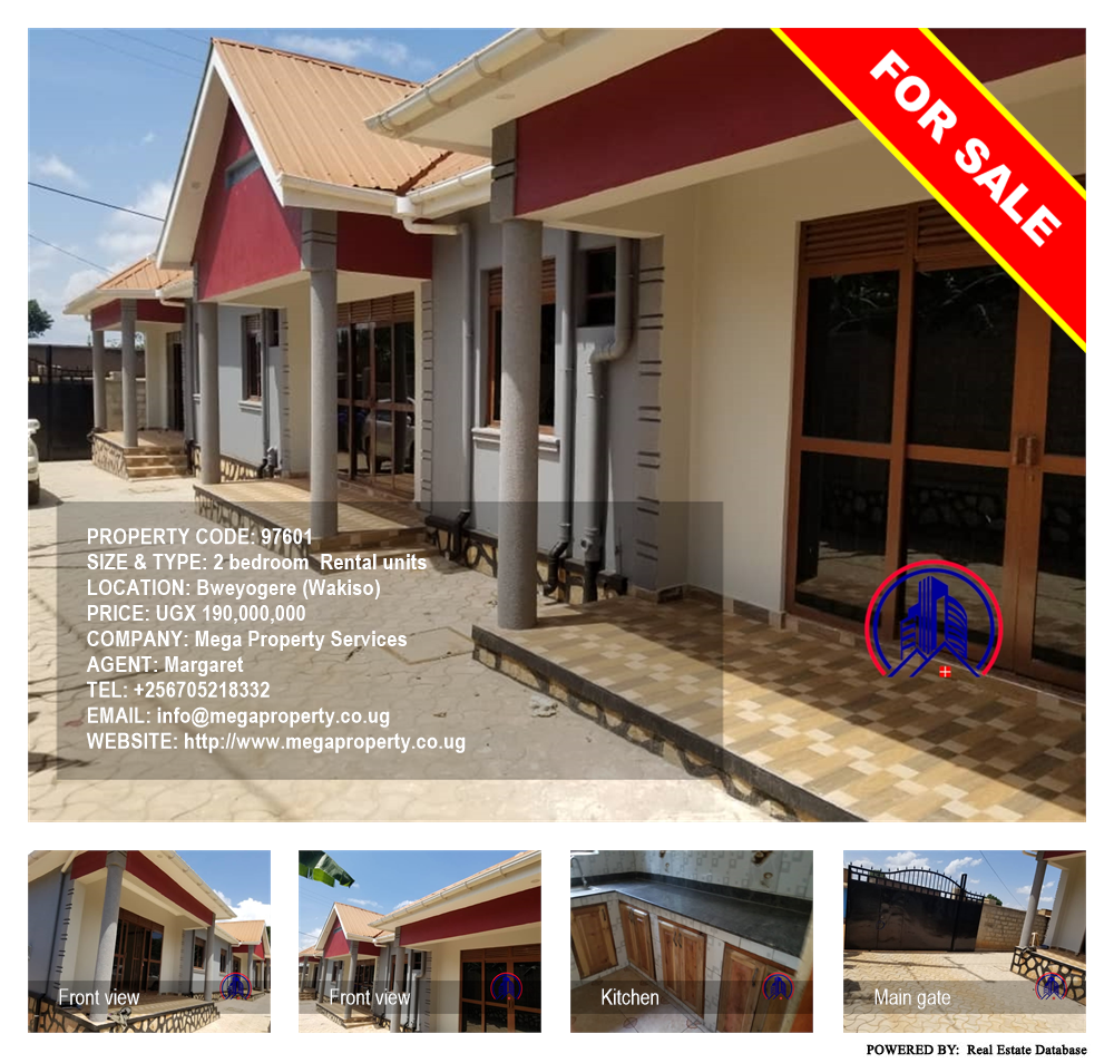 2 bedroom Rental units  for sale in Bweyogerere Wakiso Uganda, code: 97601