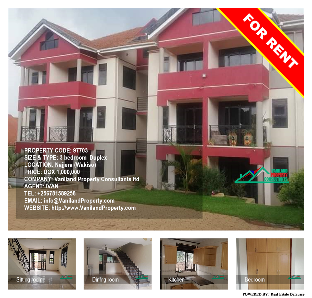 3 bedroom Duplex  for rent in Najjera Wakiso Uganda, code: 97703
