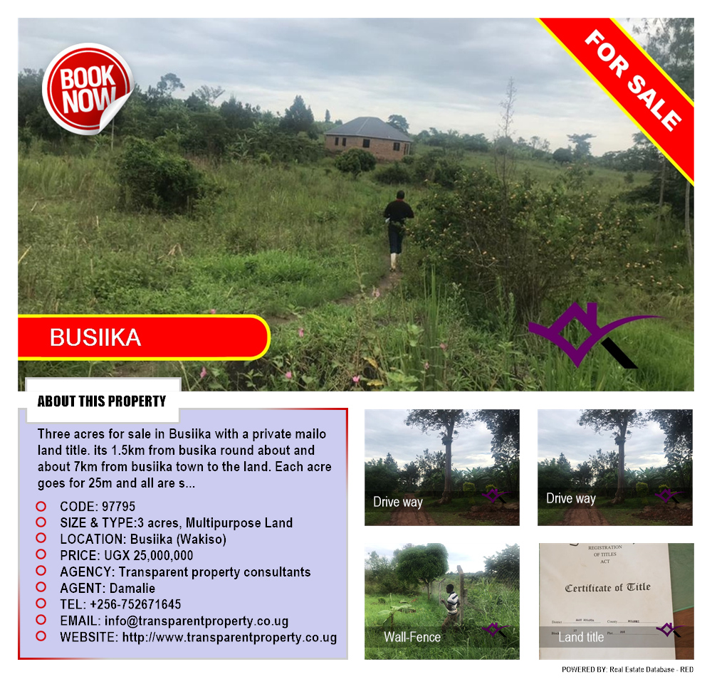 Multipurpose Land  for sale in Busiika Wakiso Uganda, code: 97795