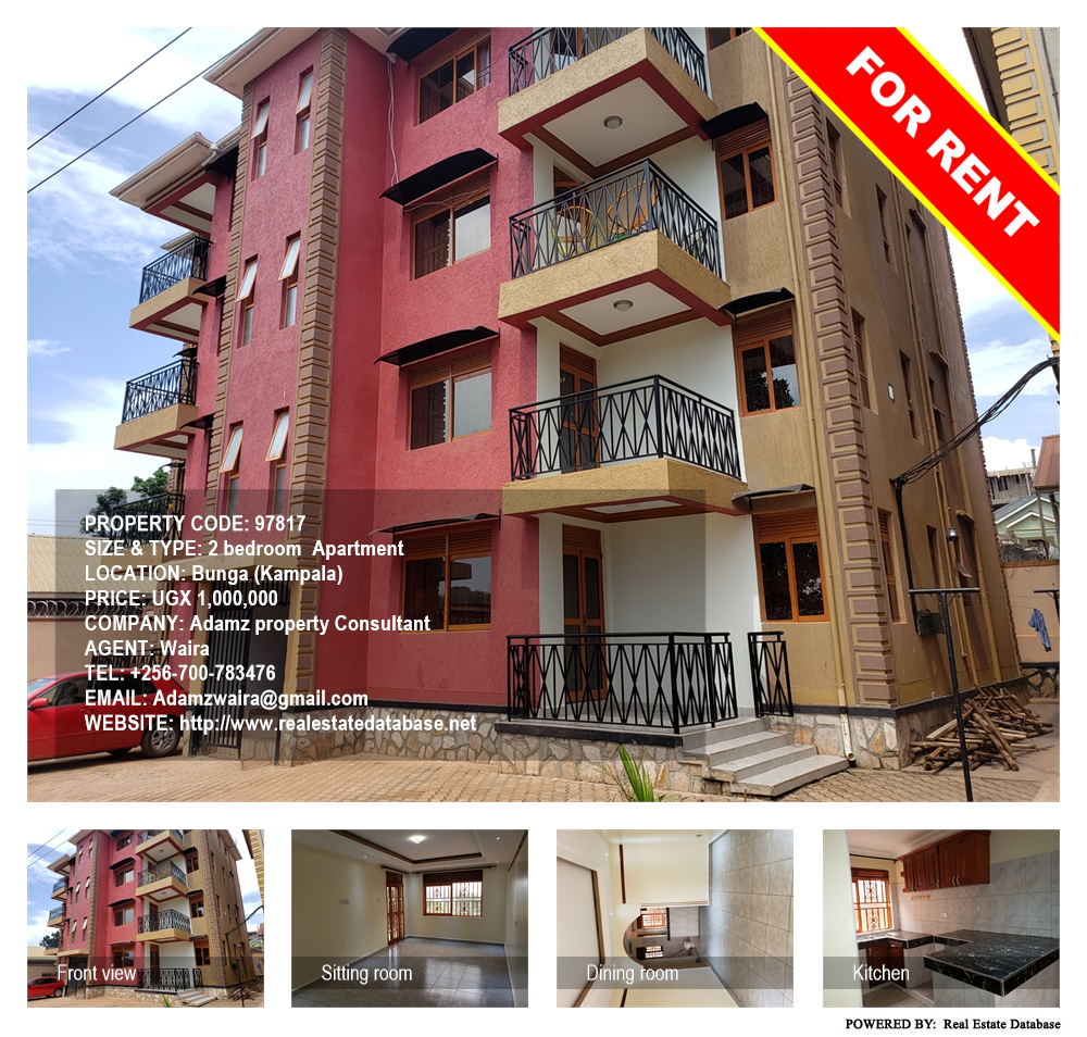 2 bedroom Apartment  for rent in Bbunga Kampala Uganda, code: 97817